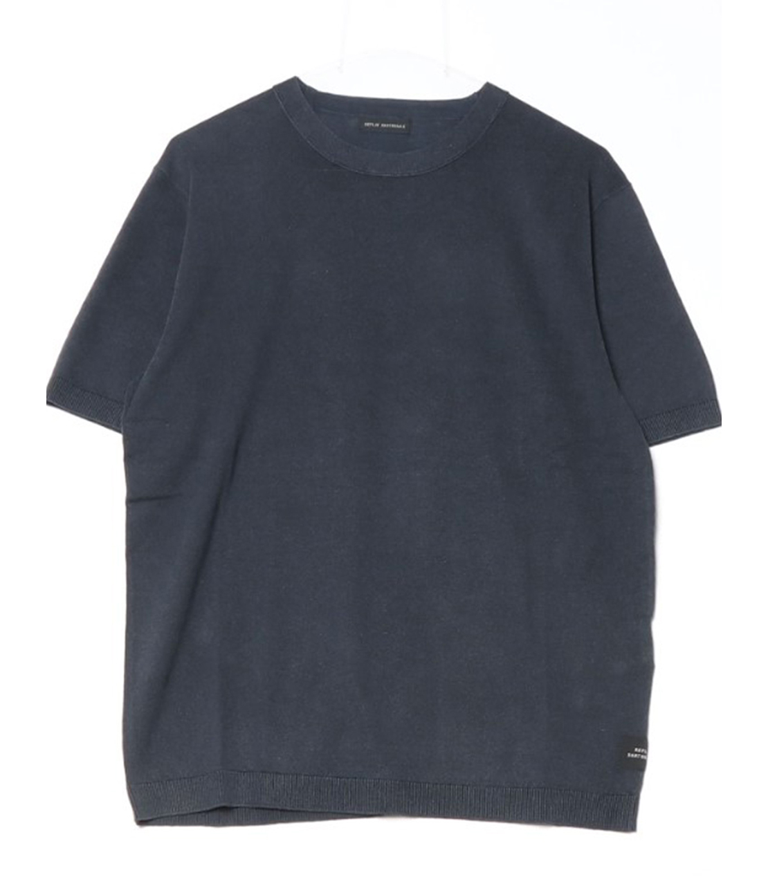 ガーメントダイ コットンリネン半袖ニット 詳細画像 ストーンブルー 1